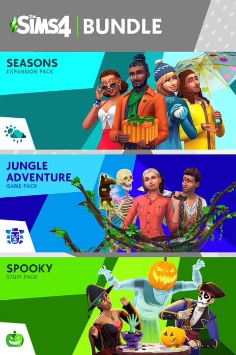 The Sims 4: Seasons, Jungle Adventure, Spooky Stuff cover art